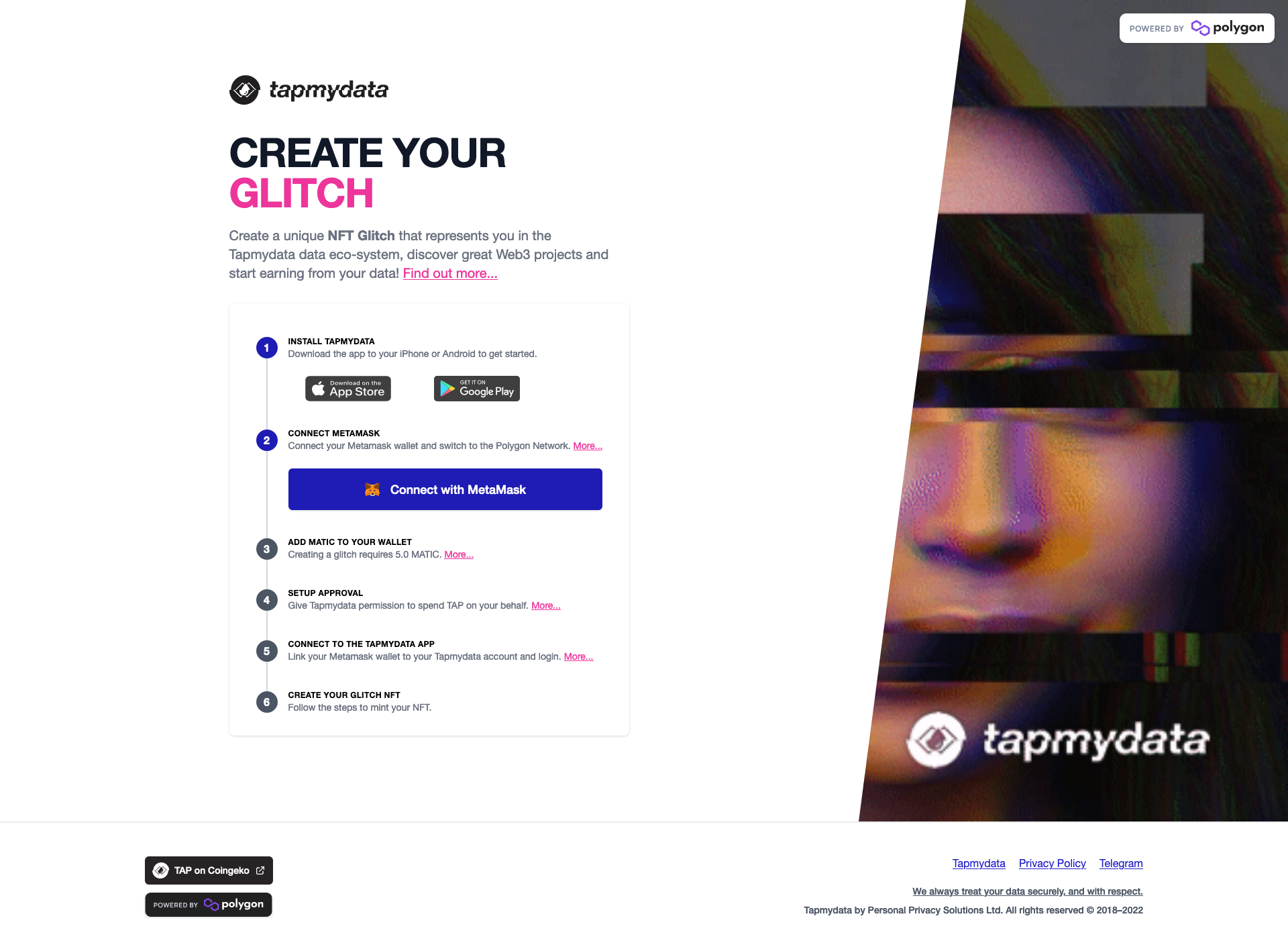 Discover web projects app screen